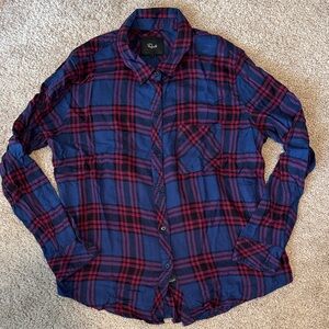 Rails Blue and Red Plaid Button-Down Shirt